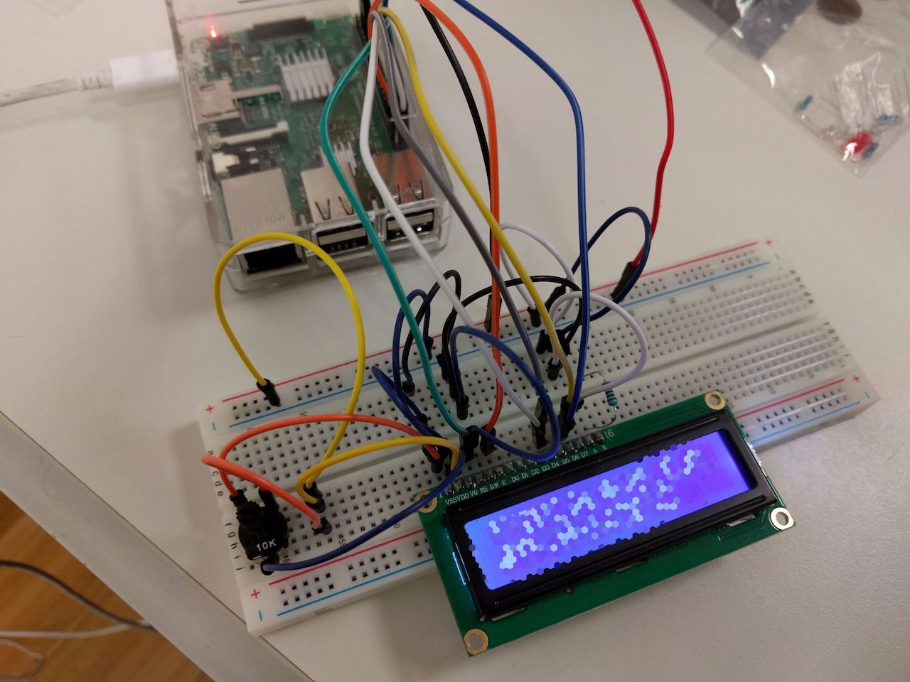 Raspberry Pi 3 with Arduino kit LCD